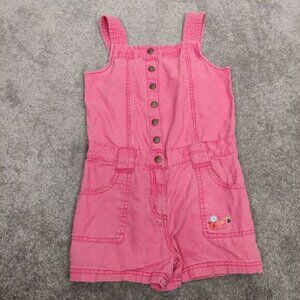 Gymboree Girl's Juniors Jumpsuit Size 9 Pink Linen Cotton Y2K Summer Barbiecore
